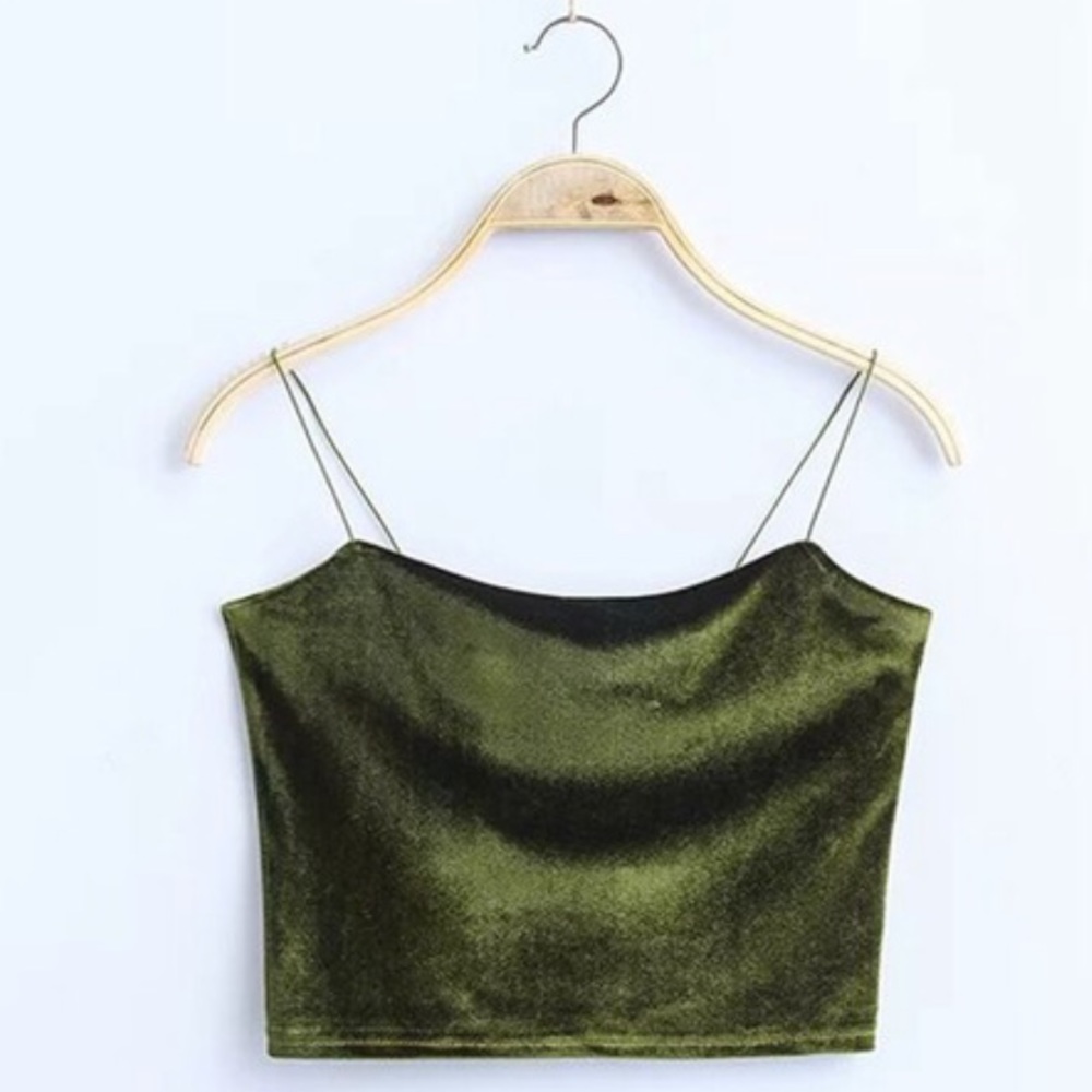 Green velvet top